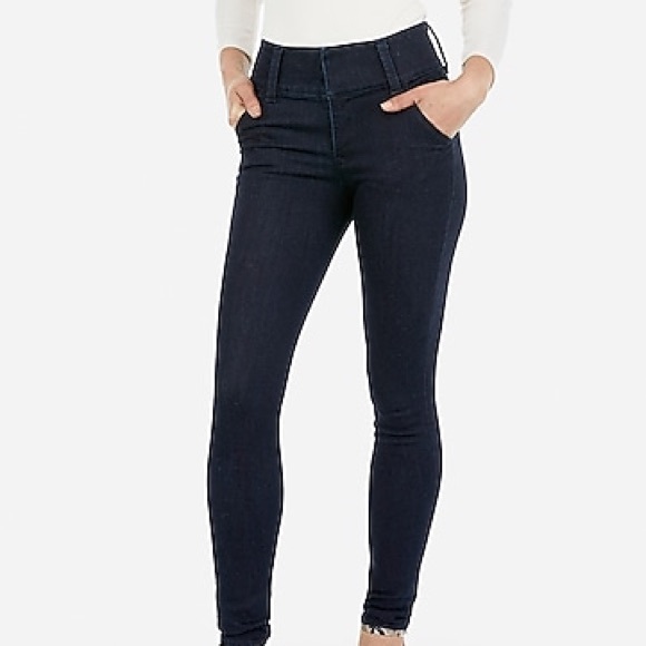 High Waisted Denim Perfect Wide Waistband leggings - Picture 3 of 8